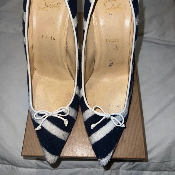 Christian Louboutin DECOL SPA 100 EPONGE MAR/NAP - Picture 1 of 8